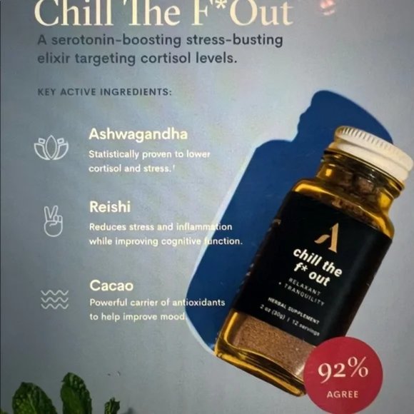 Apothekary Chill the F* Out Relaxant + Tranquility adaptogens - Stress Support - Picture 2 of 5